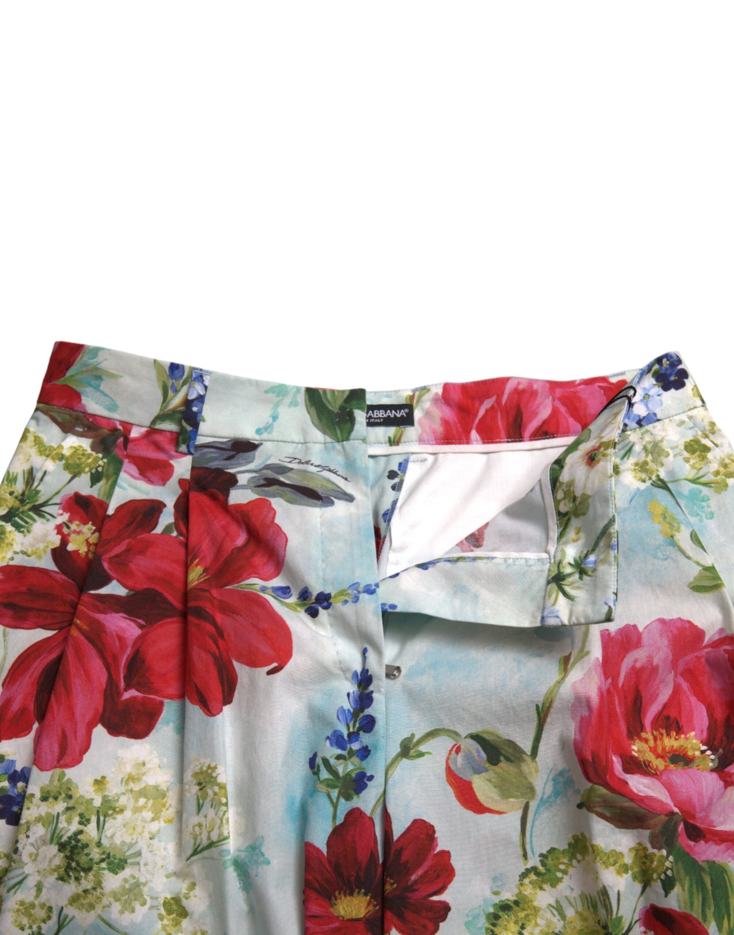 Pantalones anchos de cintura alta con estampado floral