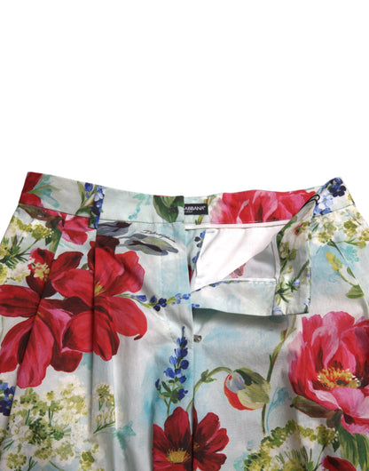 Pantalones anchos de cintura alta con estampado floral