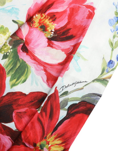 Pantalones anchos de cintura alta con estampado floral