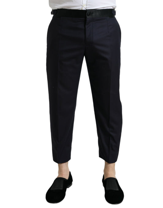 Elegante pantalón de vestir corto de mezcla de lana y seda