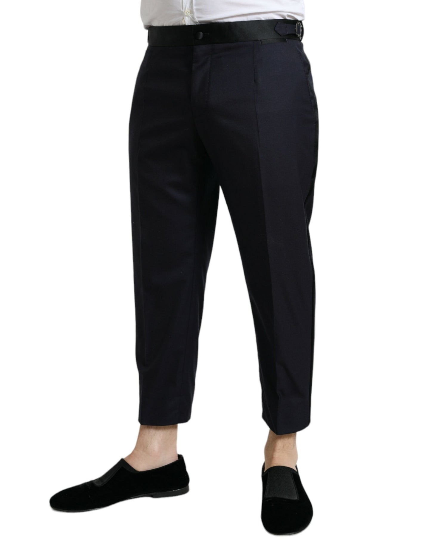 Elegante pantalón de vestir corto de mezcla de lana y seda