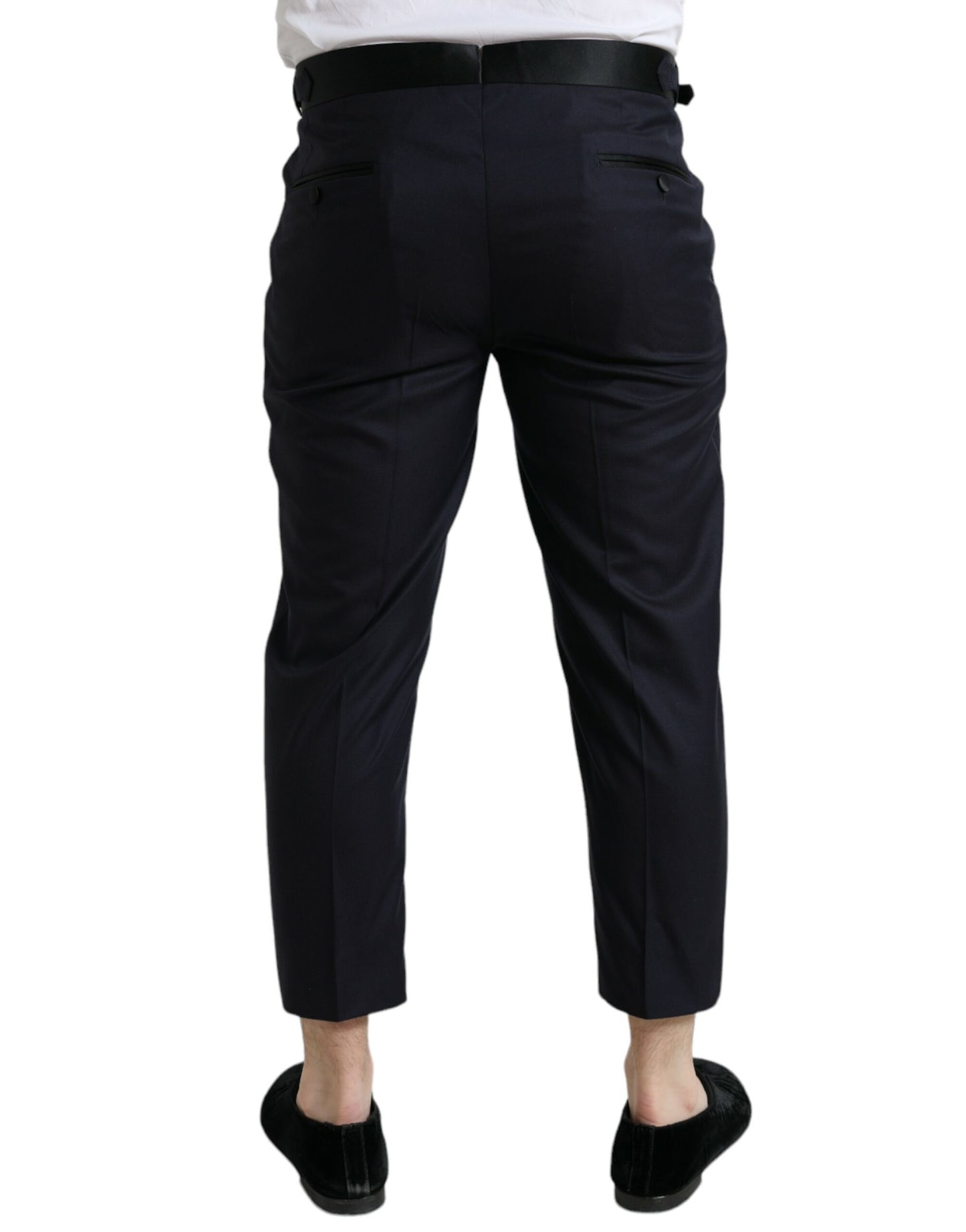 Elegante pantalón de vestir corto de mezcla de lana y seda