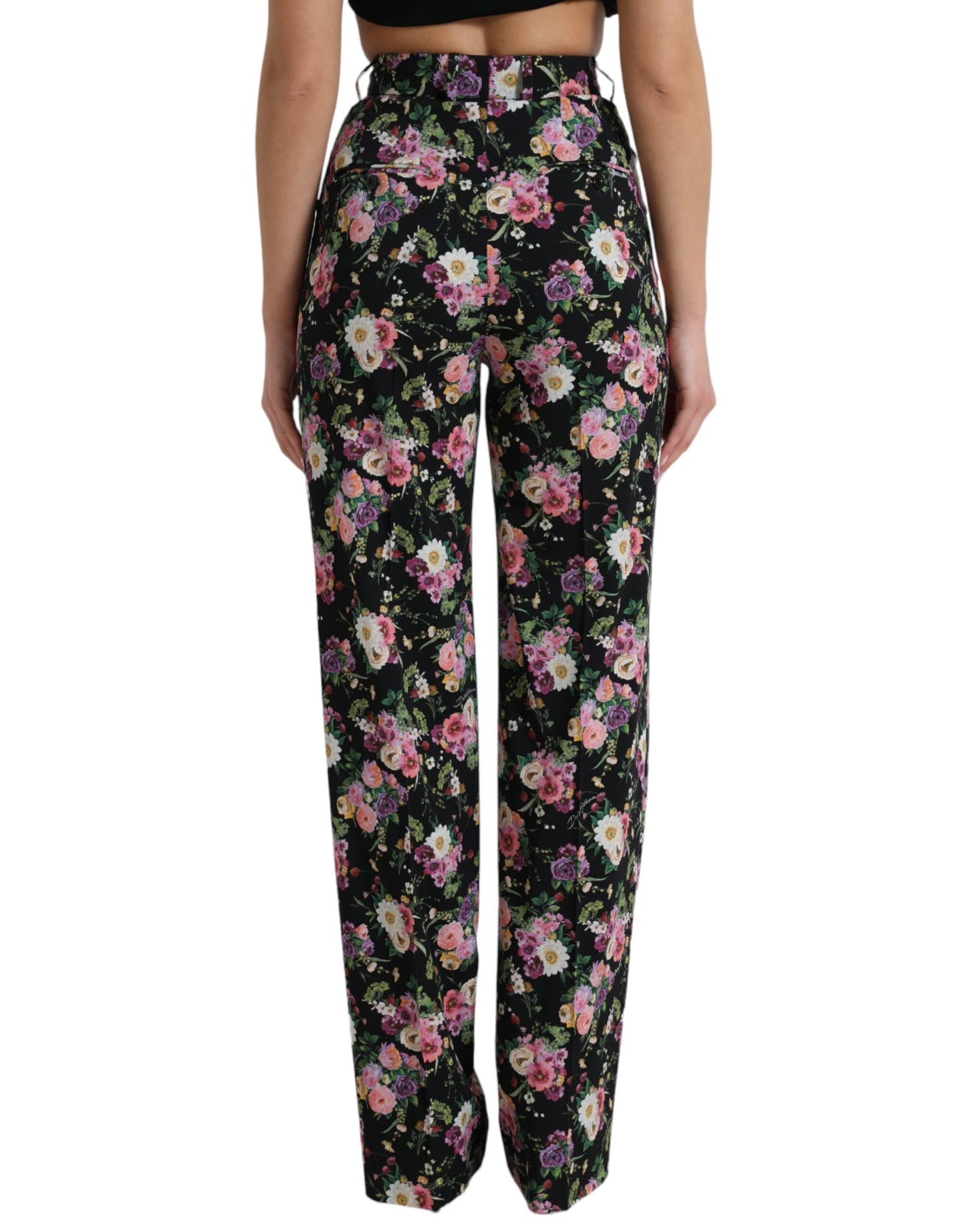 Pantalones anchos de cintura alta con estampado floral