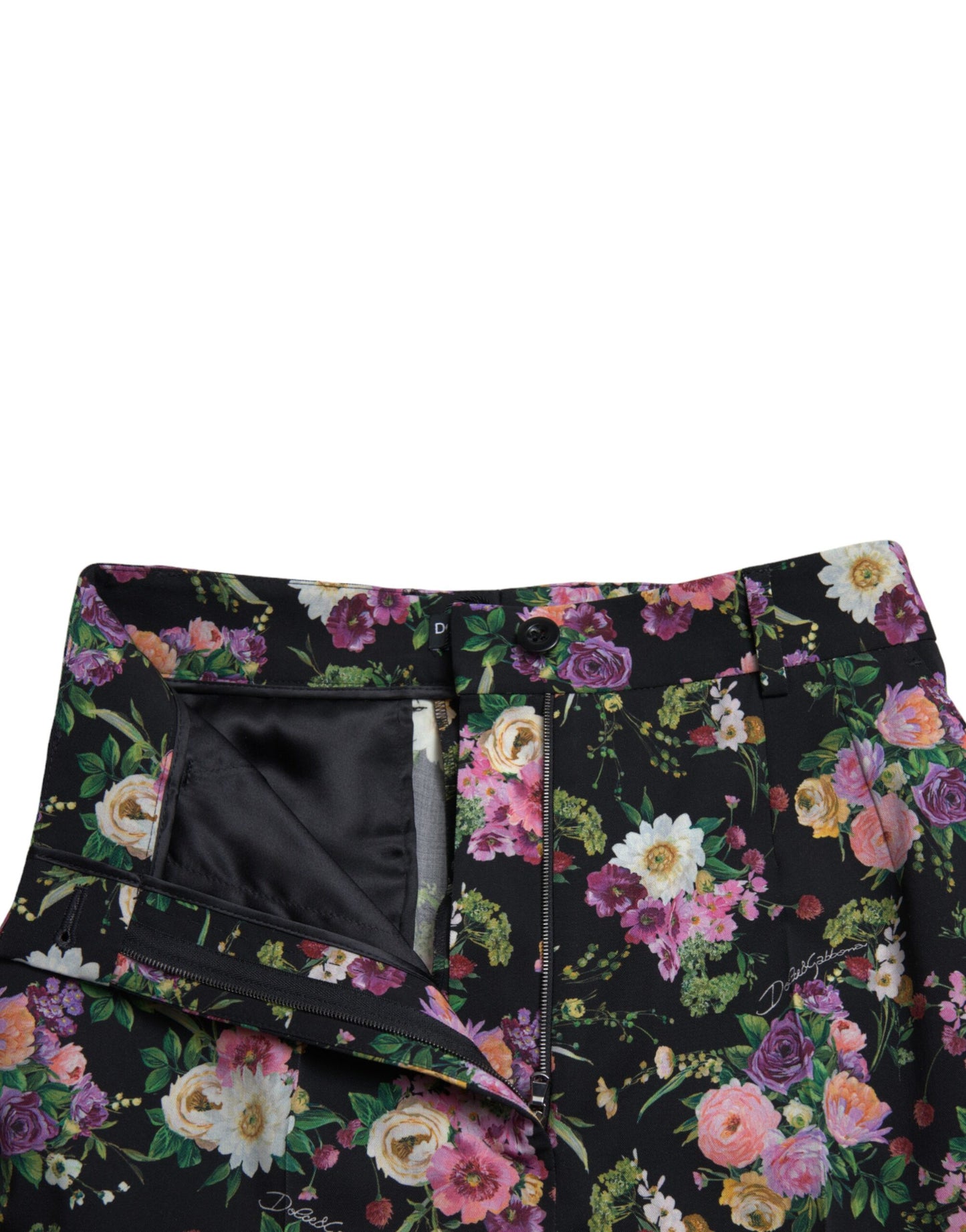 Pantalones anchos de cintura alta con estampado floral