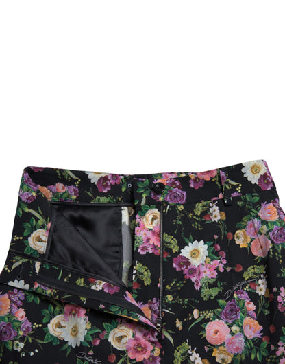 Pantalones anchos de cintura alta con estampado floral