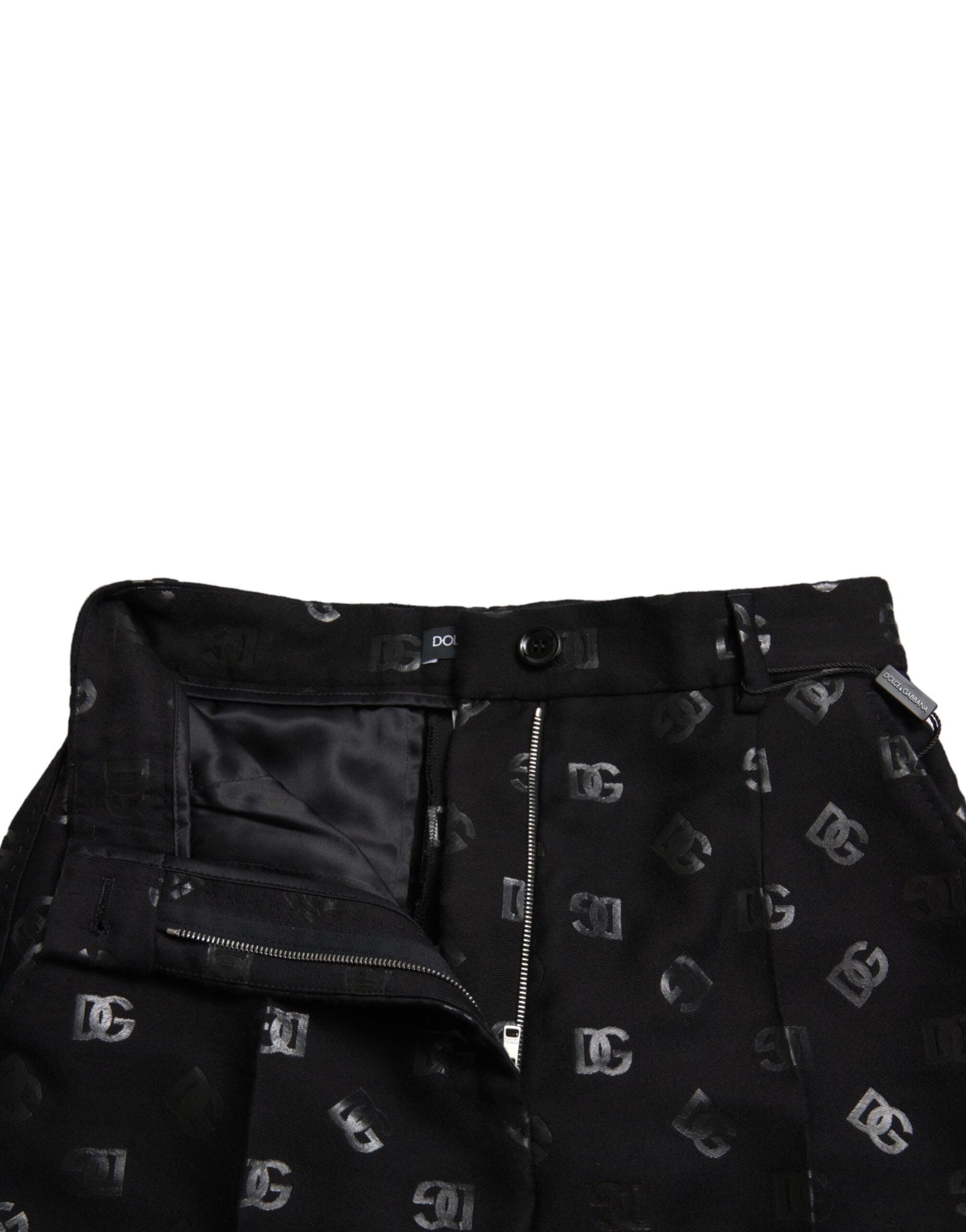 Pantalones rectos elegantes de cintura alta con estampado de logotipo