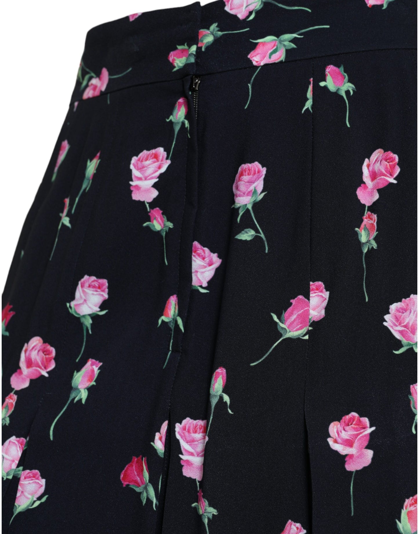 Elegante falda floral hasta la rodilla con corte en A