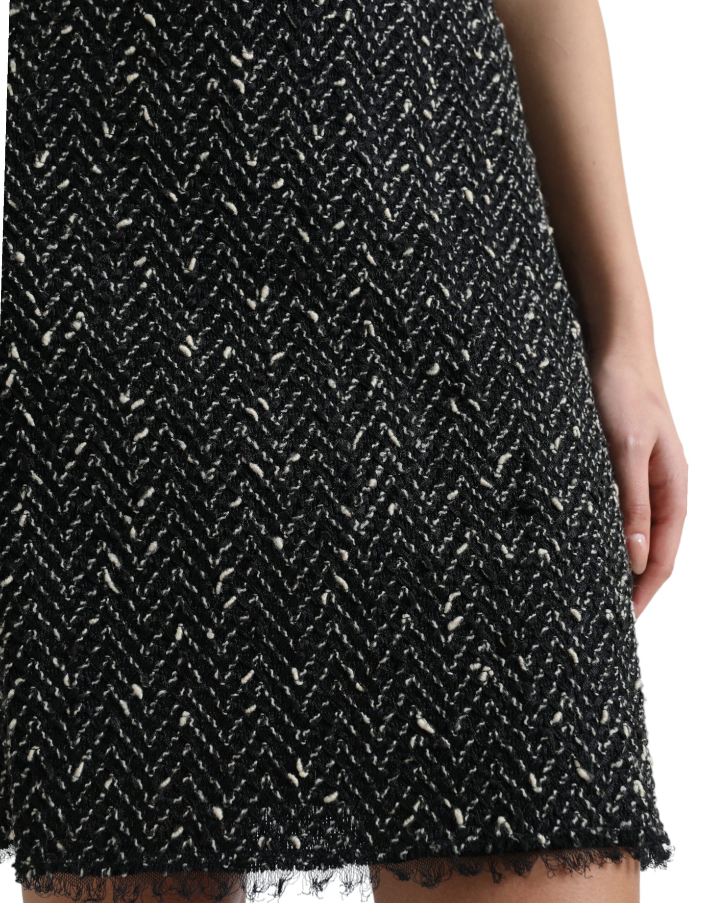Minifalda elegante de tweed con cintura alta