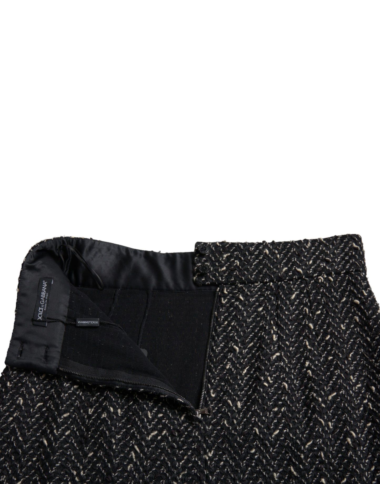 Minifalda elegante de tweed con cintura alta