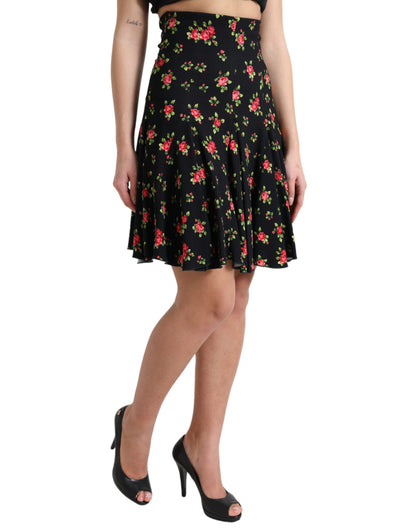Minifalda floral de corte A con cintura alta
