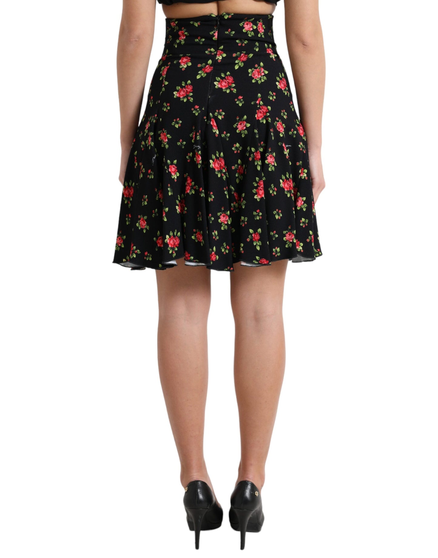 Minifalda floral de corte A con cintura alta