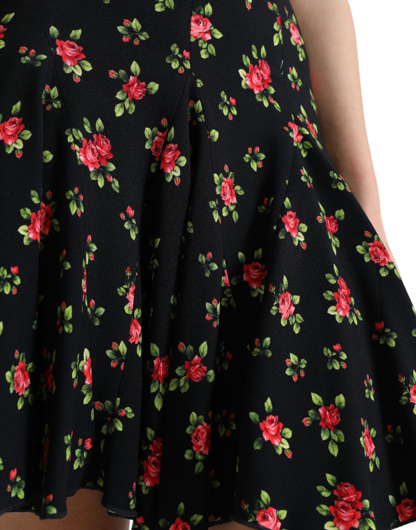 Minifalda floral de corte A con cintura alta