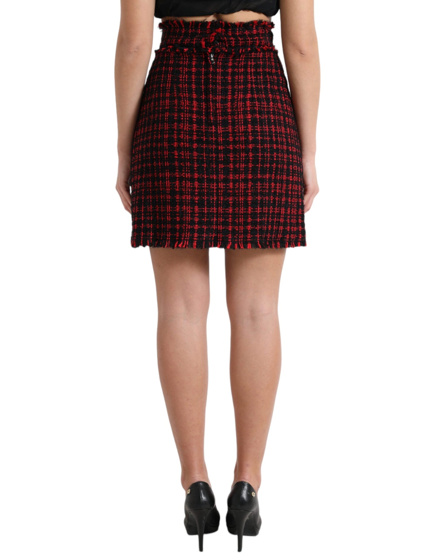 Minifalda tentadora de cintura alta con estampado de tartán
