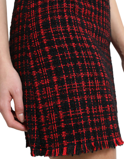 Minifalda tentadora de cintura alta con estampado de tartán