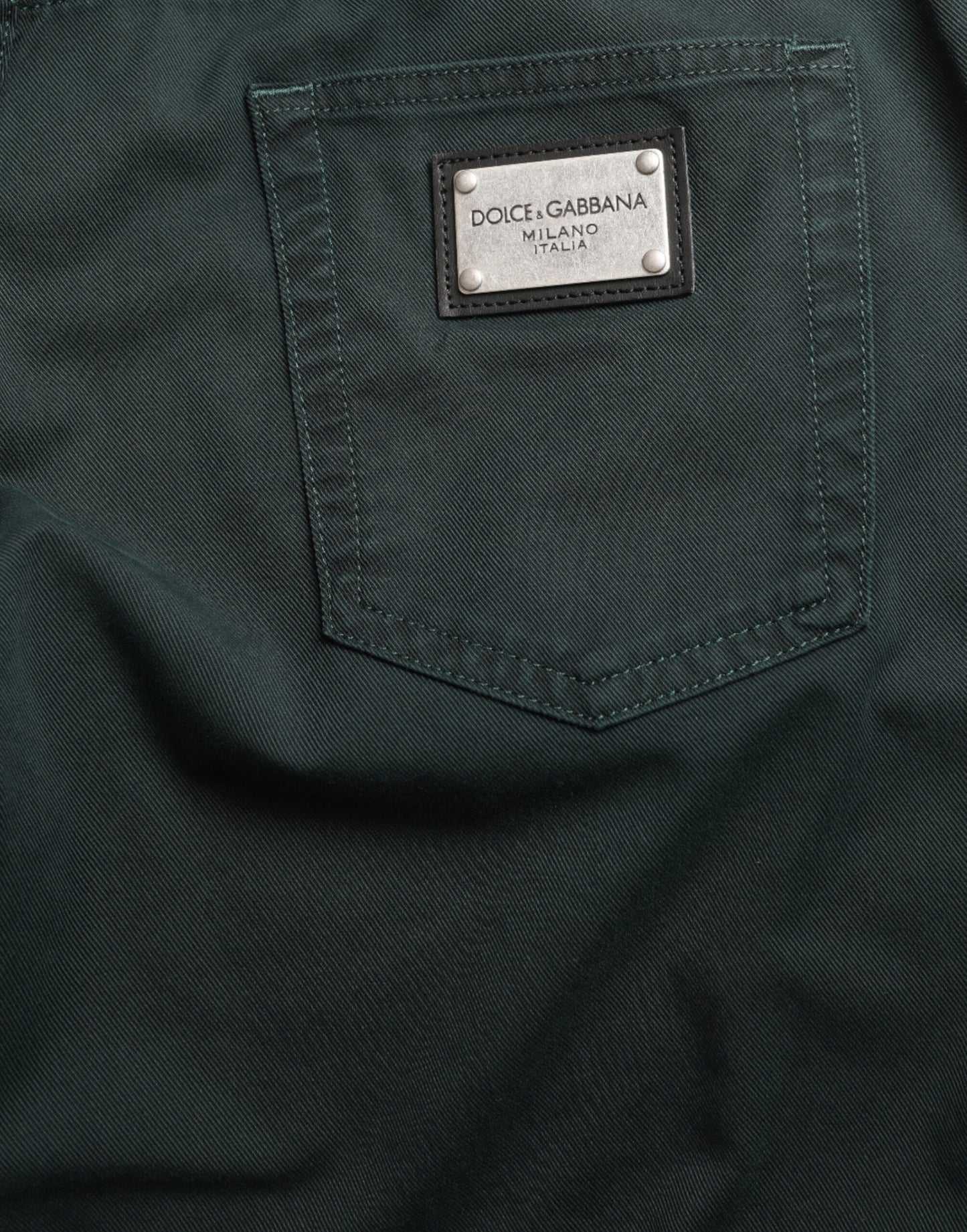 Vaqueros pitillo de algodón verde elegante