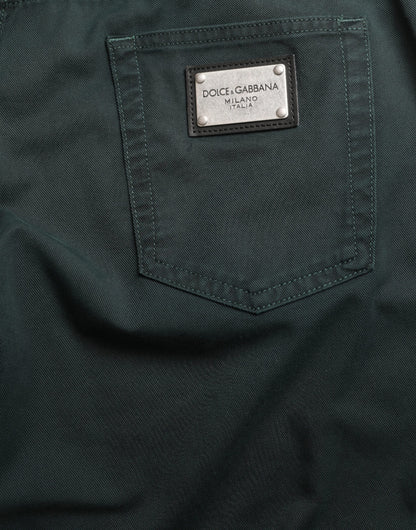 Vaqueros pitillo de algodón verde elegante