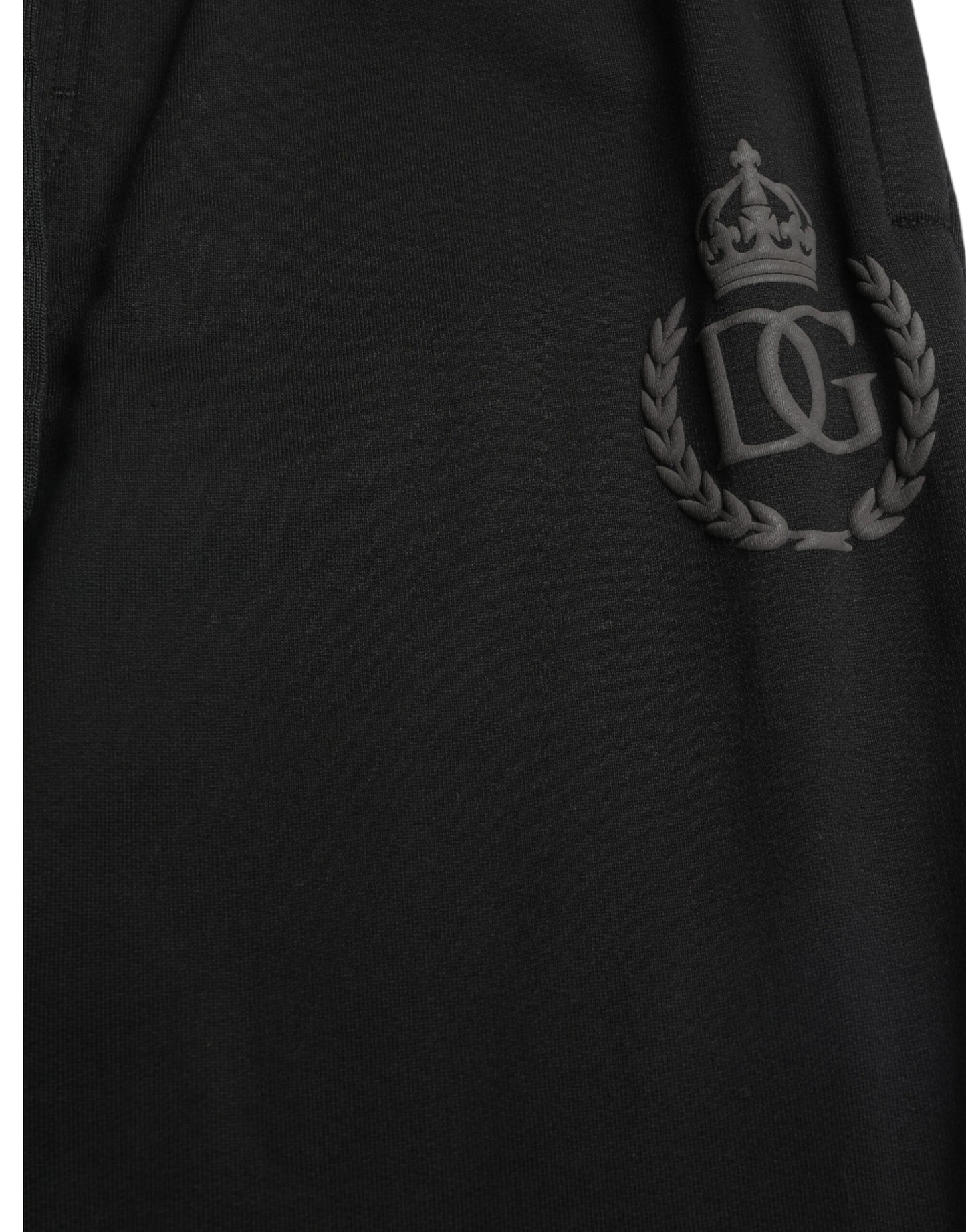 Elegantes pantalones deportivos negros de algodón con bordado del logotipo