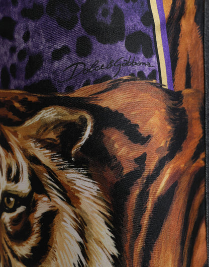 Vaqueros holgados con estampado de tigre multicolor