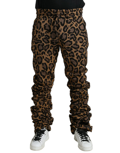 Pantalones deportivos elegantes con estampado de leopardo