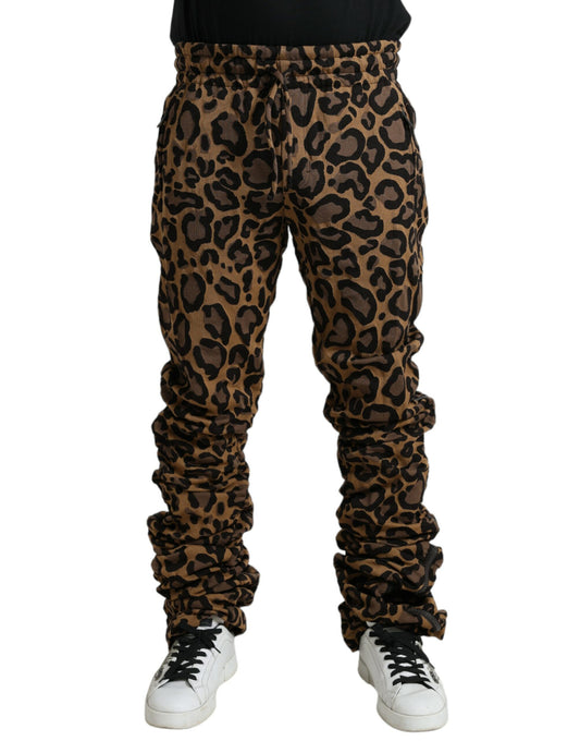 Pantalones deportivos elegantes con estampado de leopardo