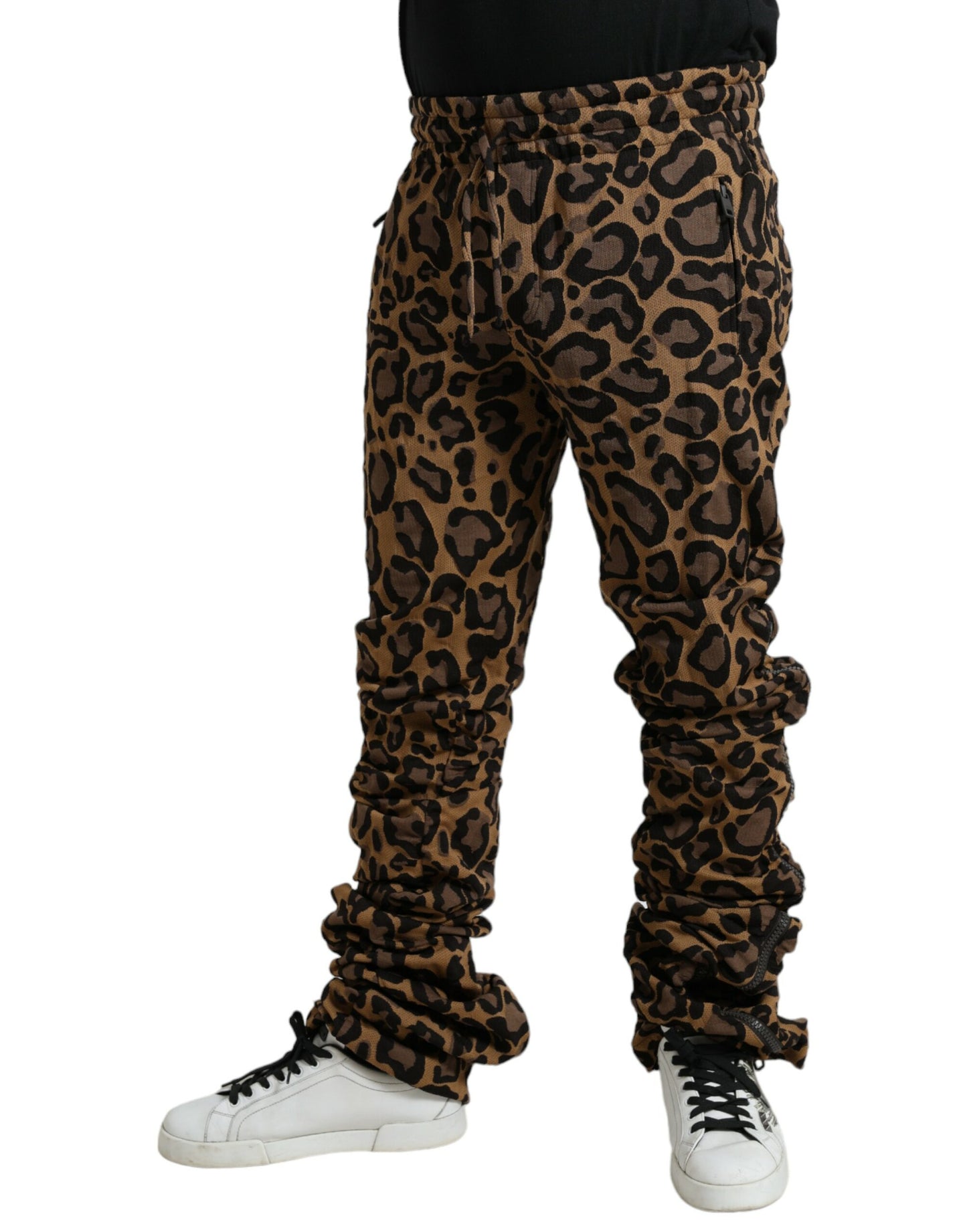 Pantalones deportivos elegantes con estampado de leopardo