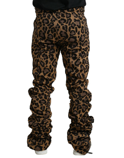 Pantalones deportivos elegantes con estampado de leopardo