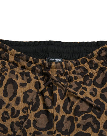 Pantalones deportivos elegantes con estampado de leopardo
