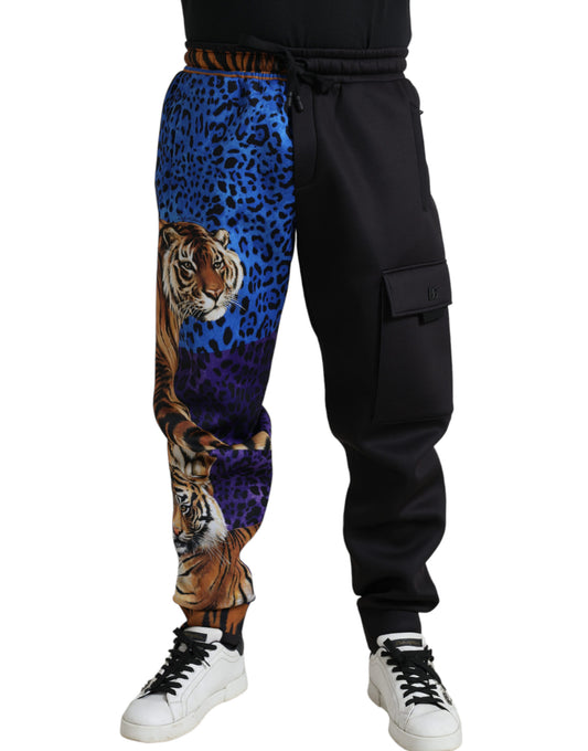 Elegantes pantalones deportivos con estampado de tigre