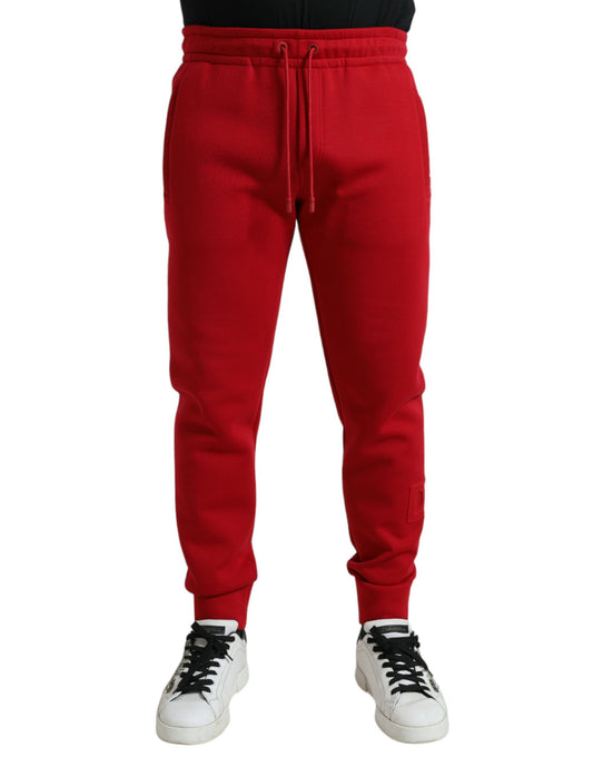 Pantalones deportivos de mezcla de algodón rojo chispeante