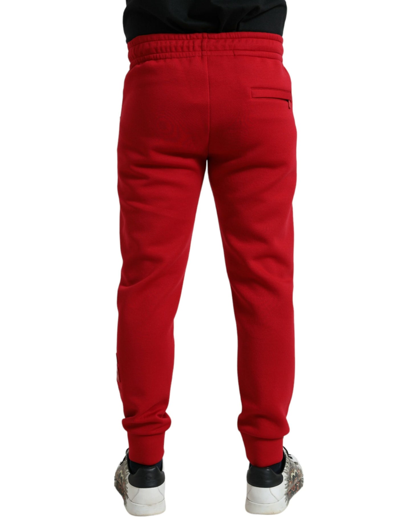 Pantalones deportivos de mezcla de algodón rojo chispeante