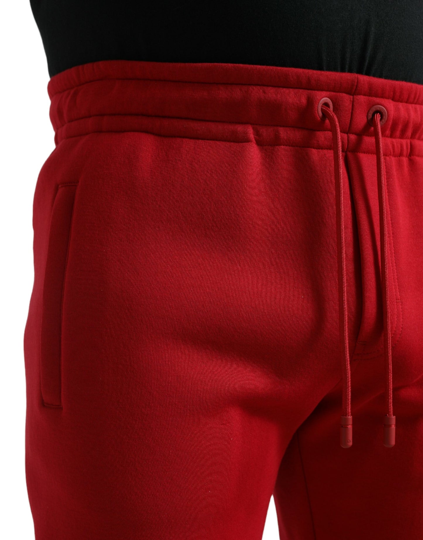 Pantalones deportivos de mezcla de algodón rojo chispeante