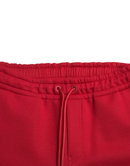 Pantalones deportivos de mezcla de algodón rojo chispeante