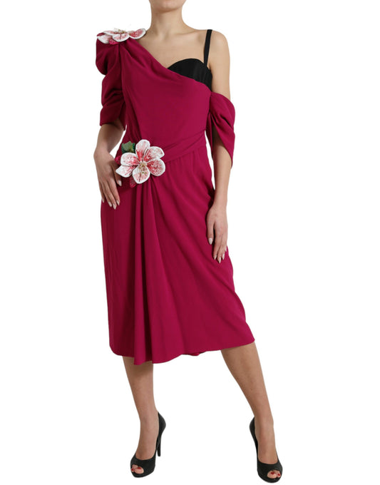 Elegante vestido midi de seda morada