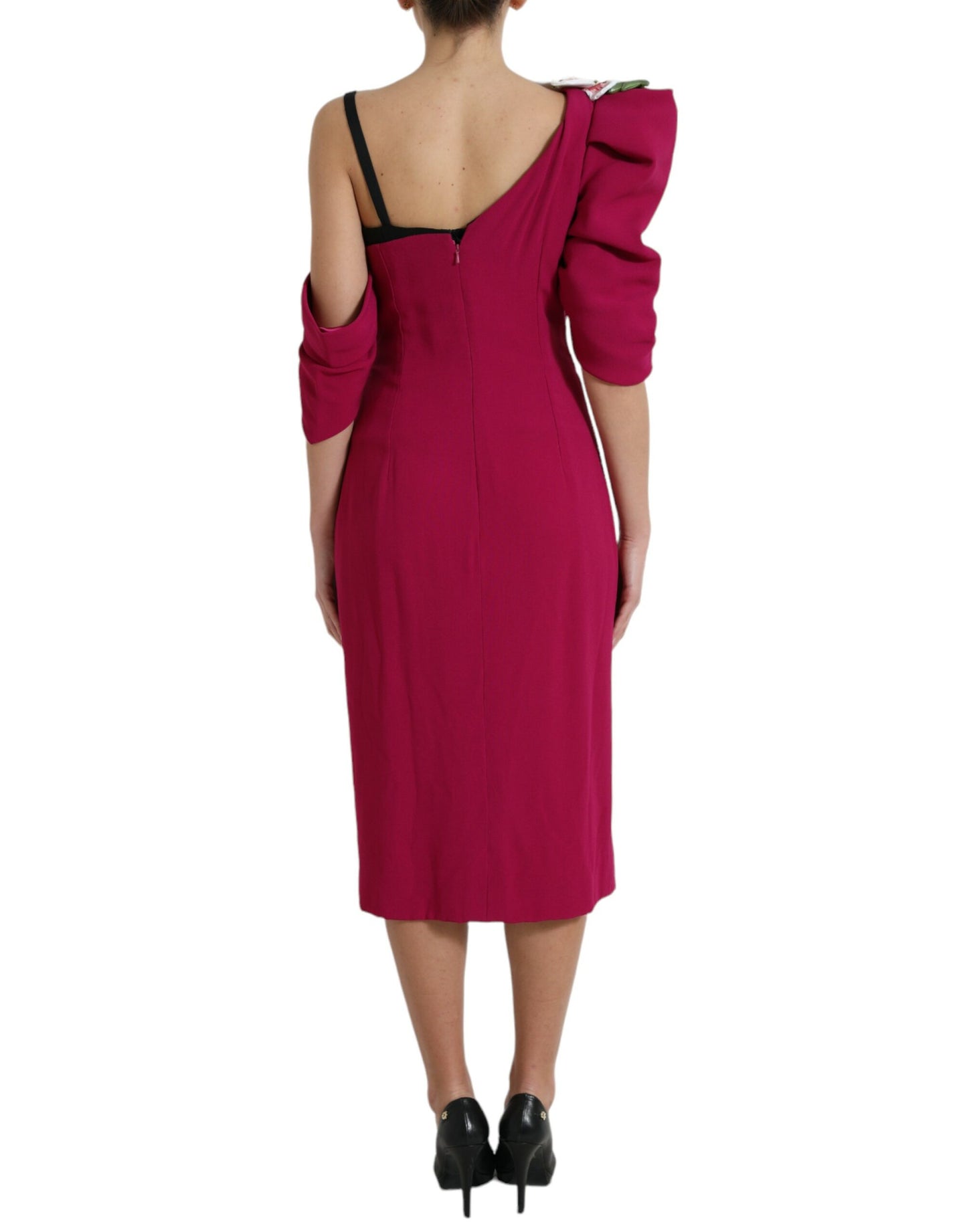 Elegante vestido midi de seda morada