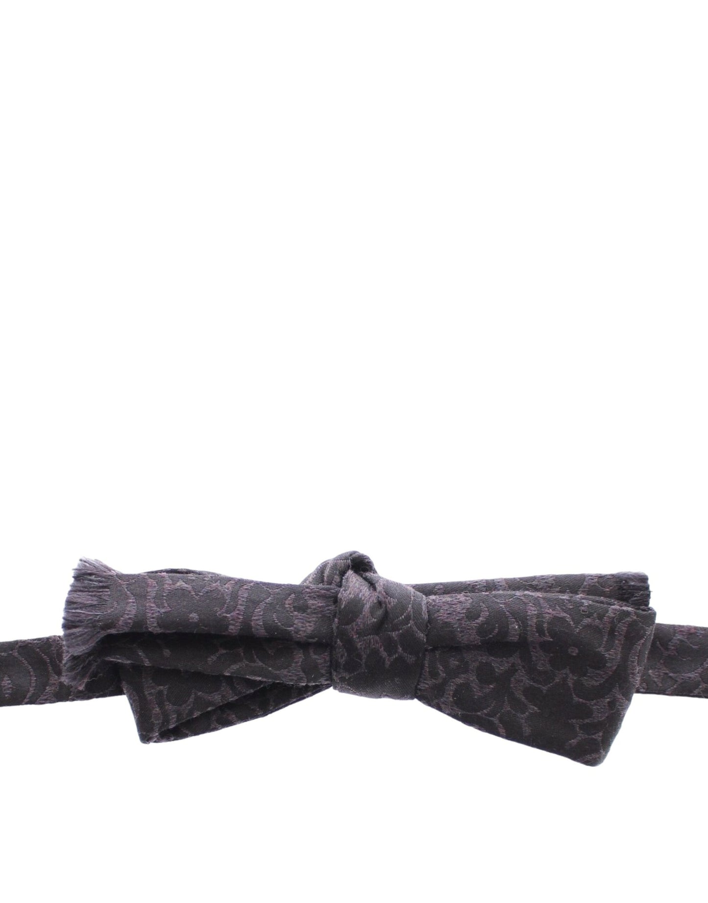 Elegante pajarita de mezcla de seda y lana con estampado paisley negro