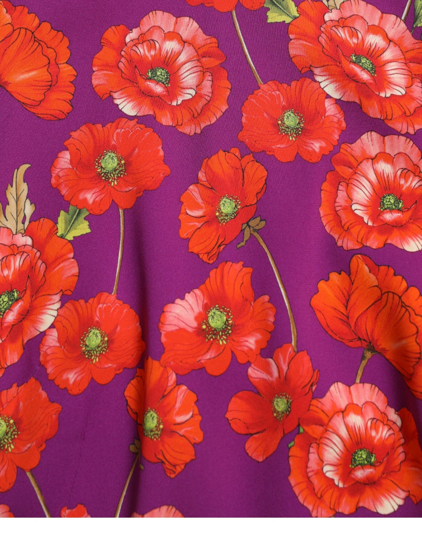 Vestido charmeuse de seda con estampado floral vibrante