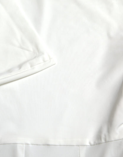 Elegante vestido blanco sin tirantes tipo mono