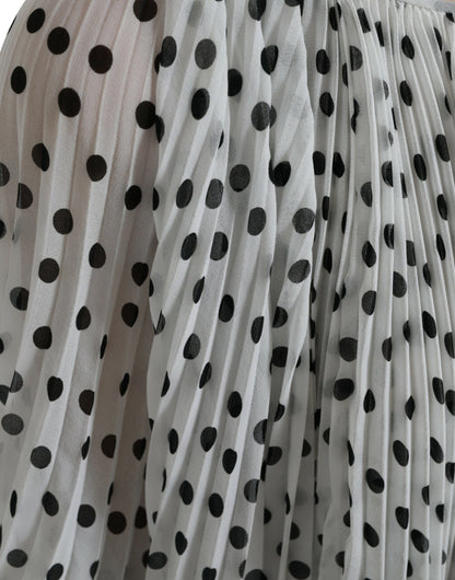 Elegante vestido largo de lunares