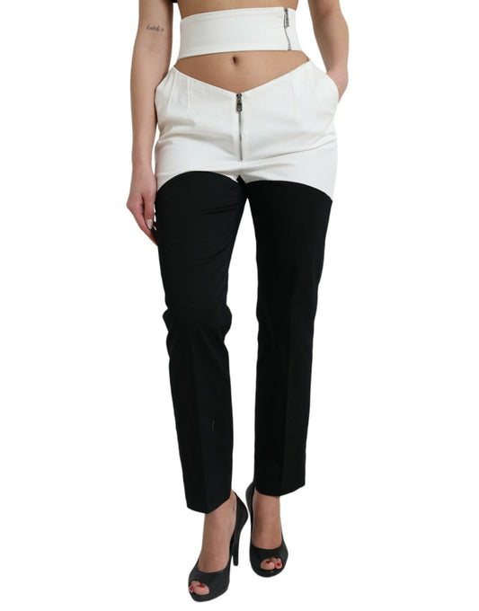 Pantalones elegantes de cintura alta y corte cónico