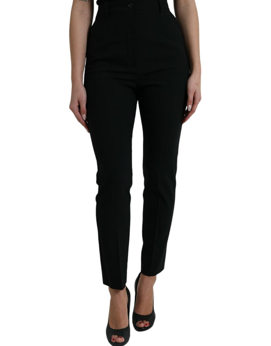 Pantalones elegantes de lana con cintura alta y corte cónico