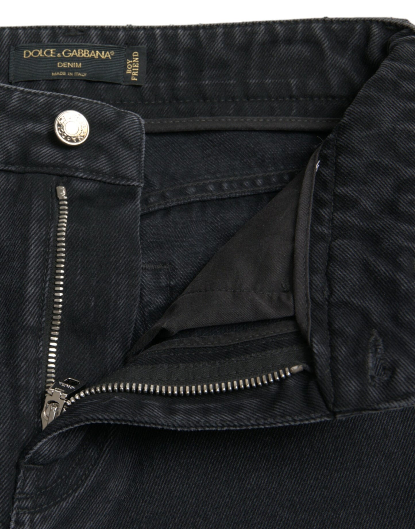 Elegantes jeans negros elásticos de cintura alta