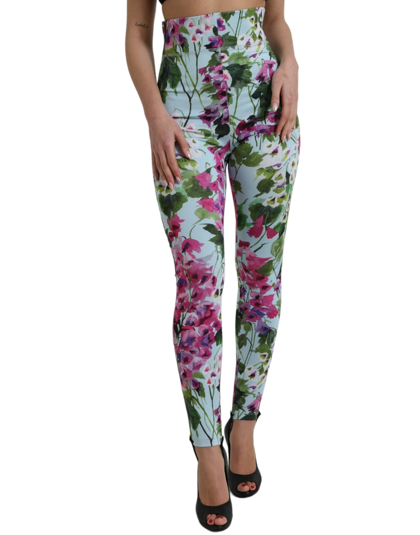 Leggings elegantes de tiro alto con estampado floral