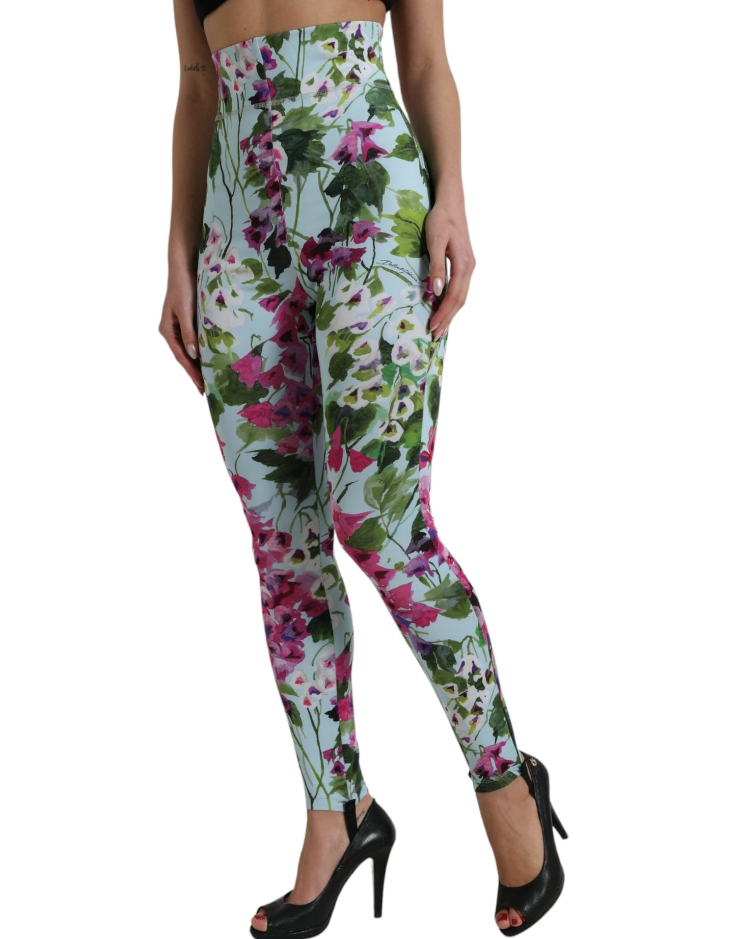 Leggings elegantes de tiro alto con estampado floral