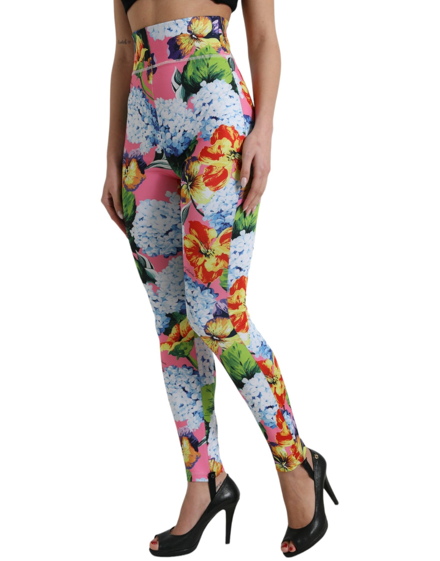 Leggings de cintura alta con estampado floral exquisito