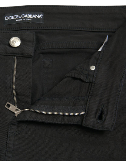 Vaqueros elásticos elegantes de cintura media negros