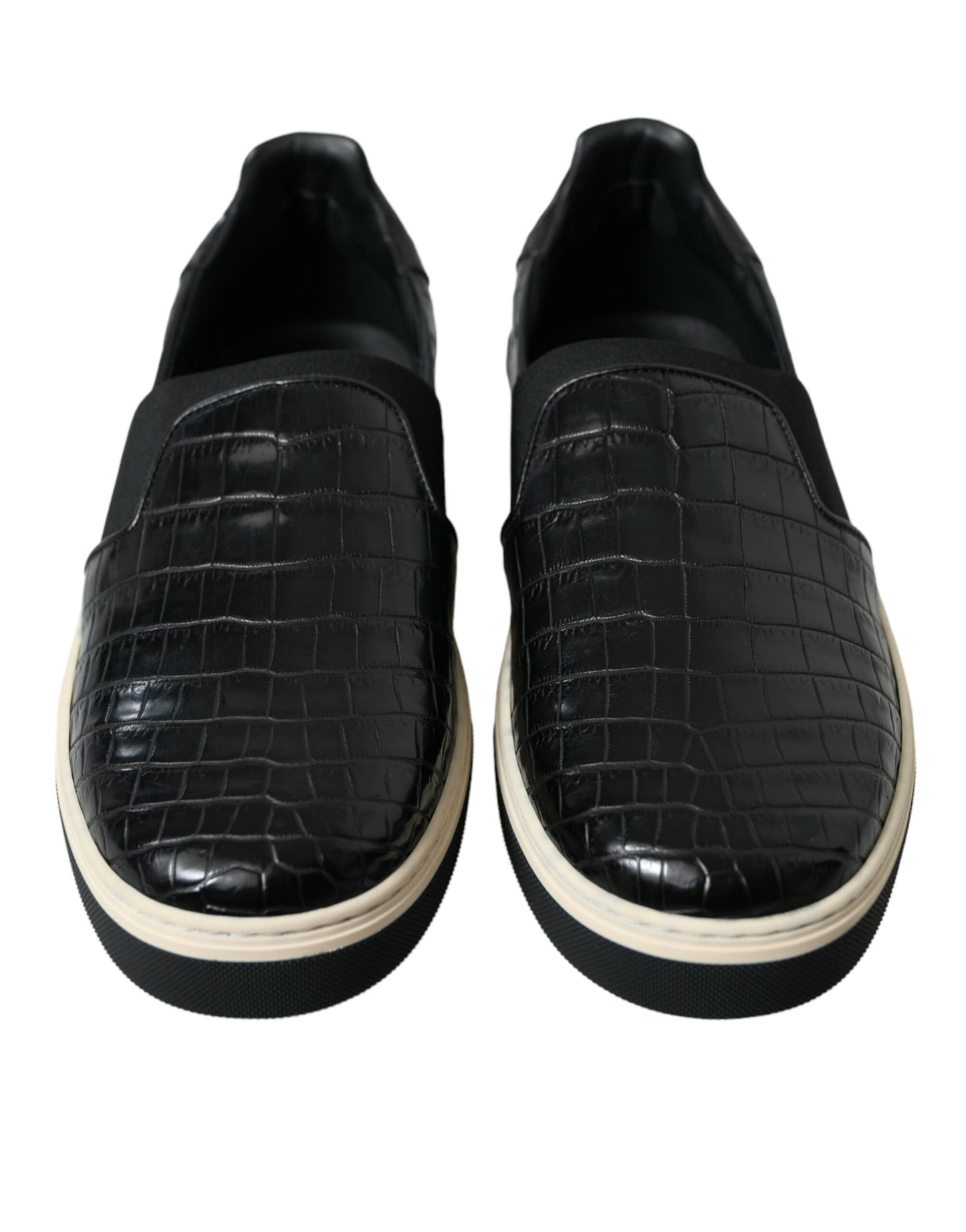 Elegantes zapatillas bajas de piel de cocodrilo