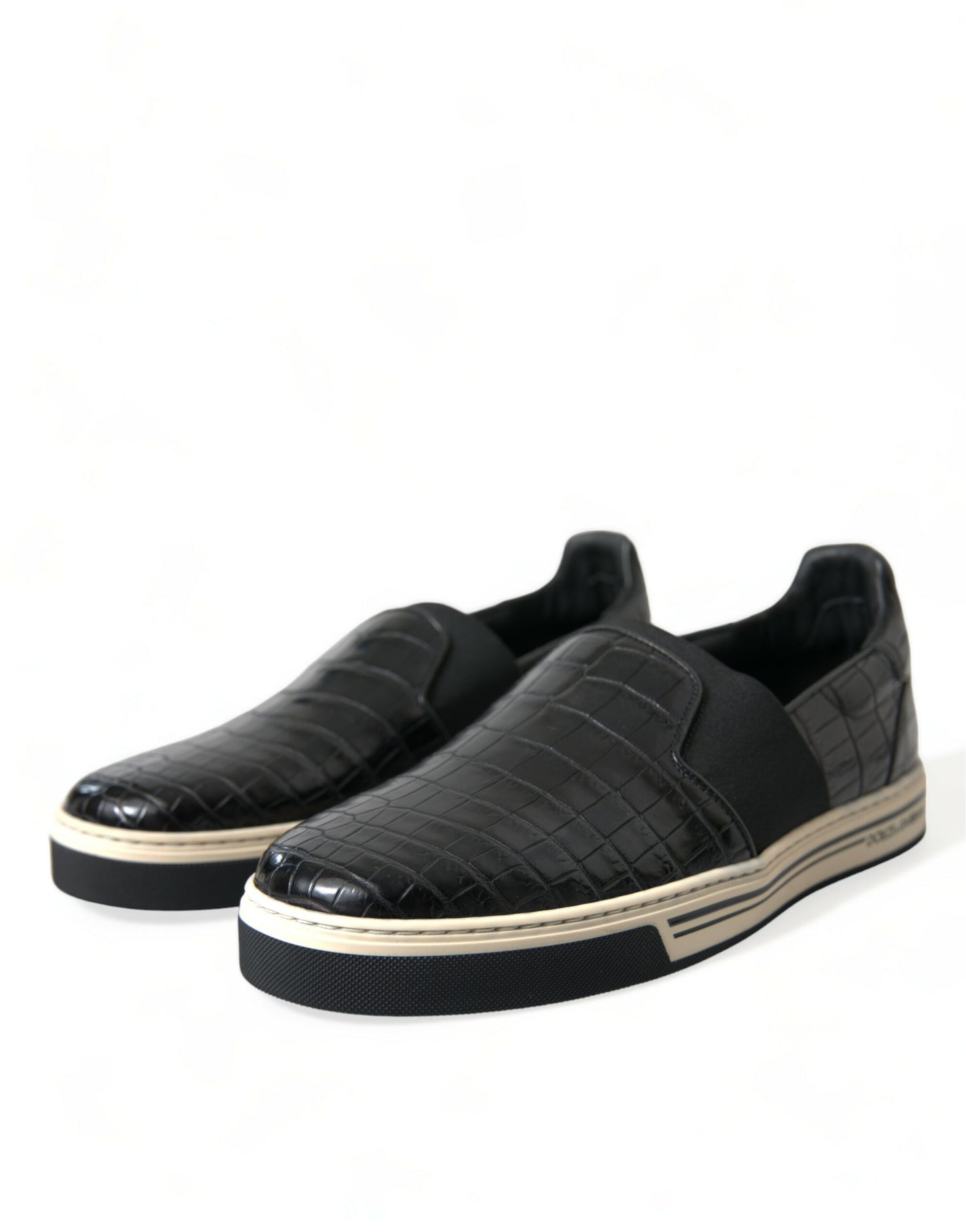 Elegantes zapatillas bajas de piel de cocodrilo