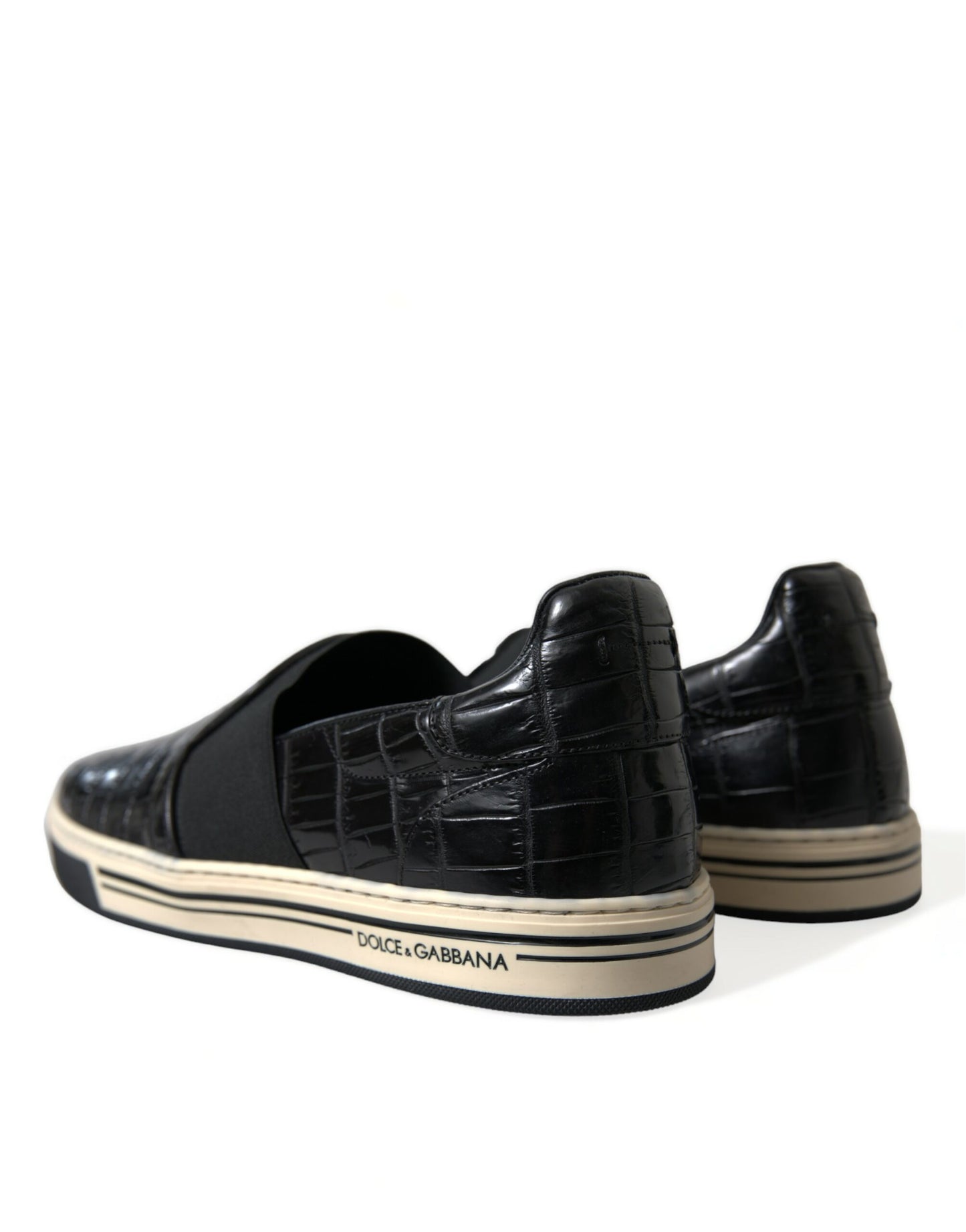 Elegantes zapatillas bajas de piel de cocodrilo