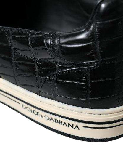 Elegantes zapatillas bajas de piel de cocodrilo