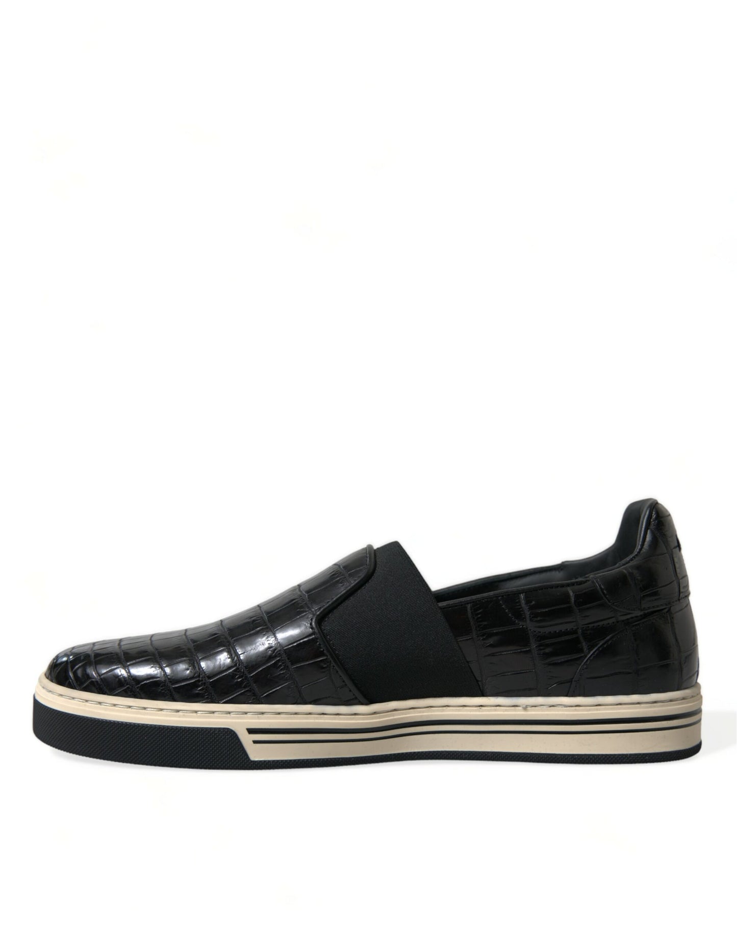 Elegantes zapatillas bajas de piel de cocodrilo